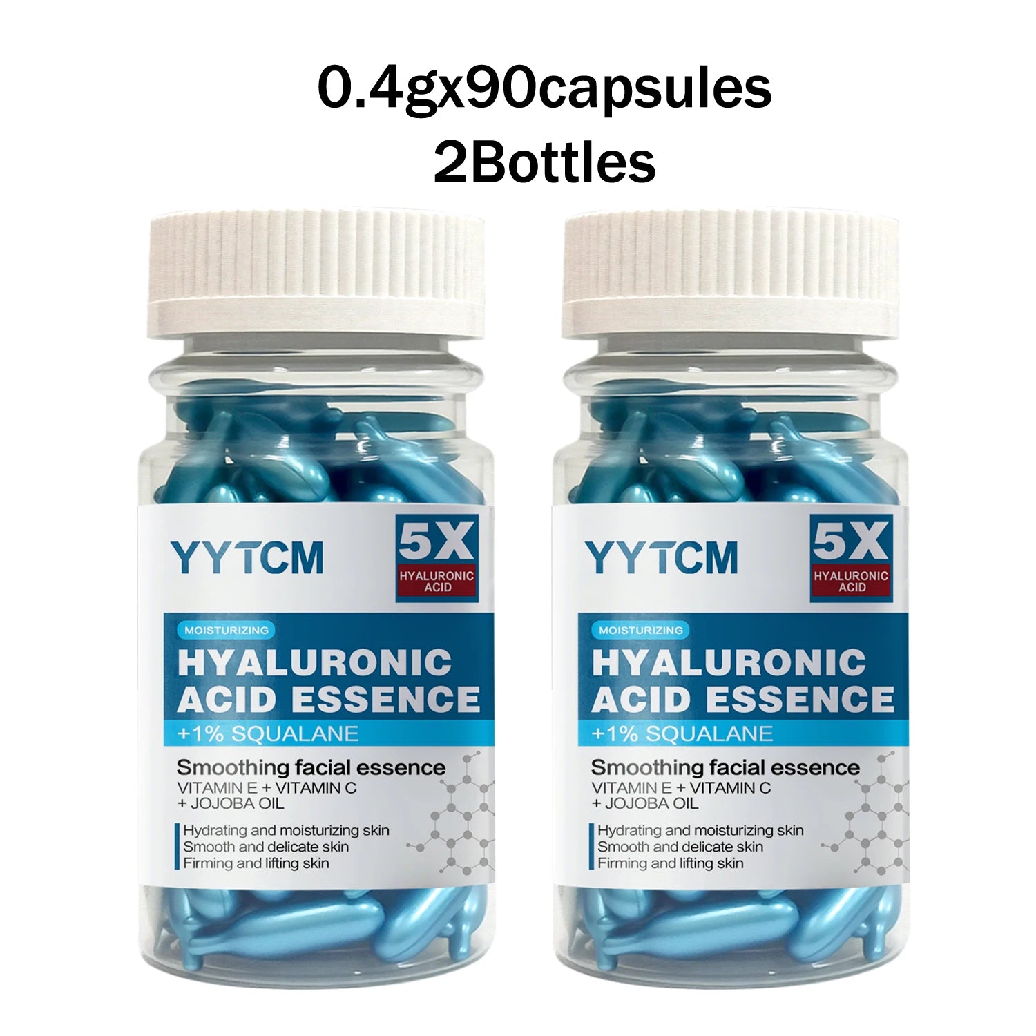 LAQTA Hyaluronic Acid Deep Moisturizing Capsule showing translucent gel capsules in a clear container
