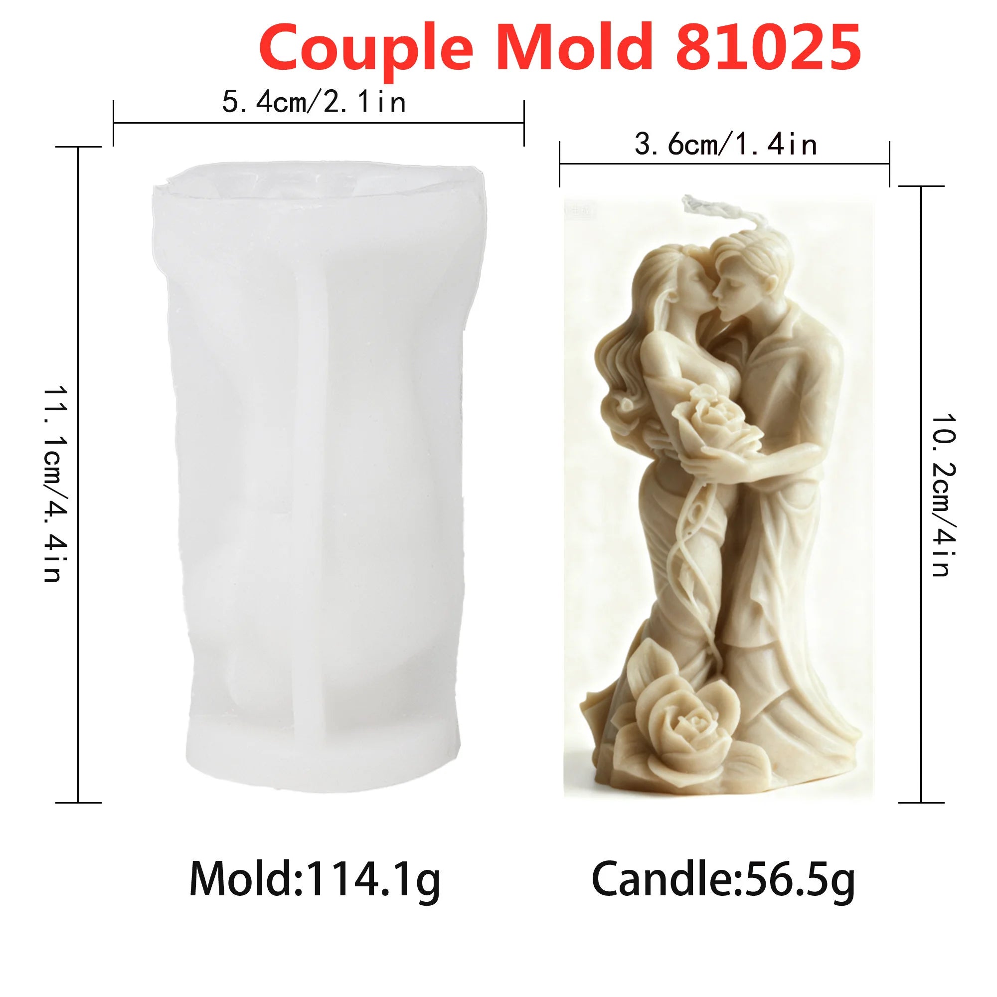 LAQTA couple aromatherapy candle silicone mold with heart-shaped cavities for making romantic scented candles