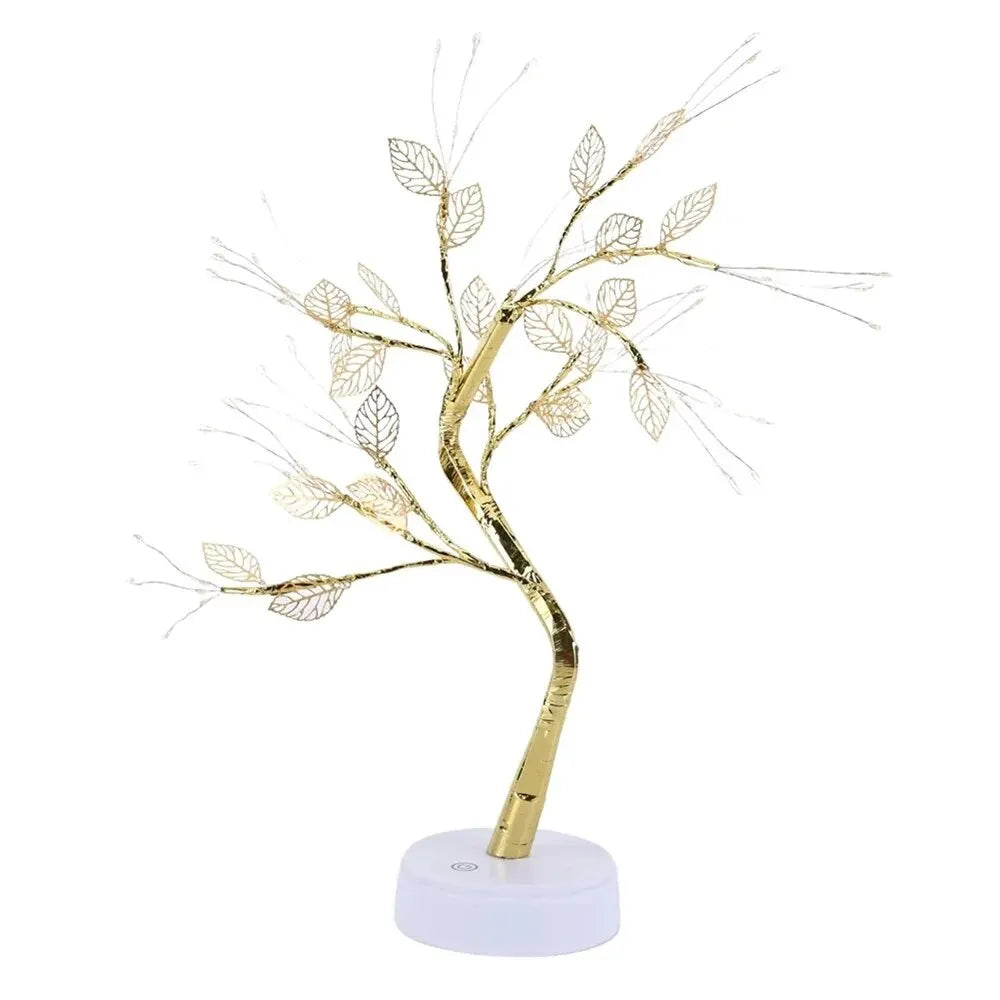 LAQTA LED Rose Leaf Table Lamp with illuminated floral design, decorative for bedroom or living space.
