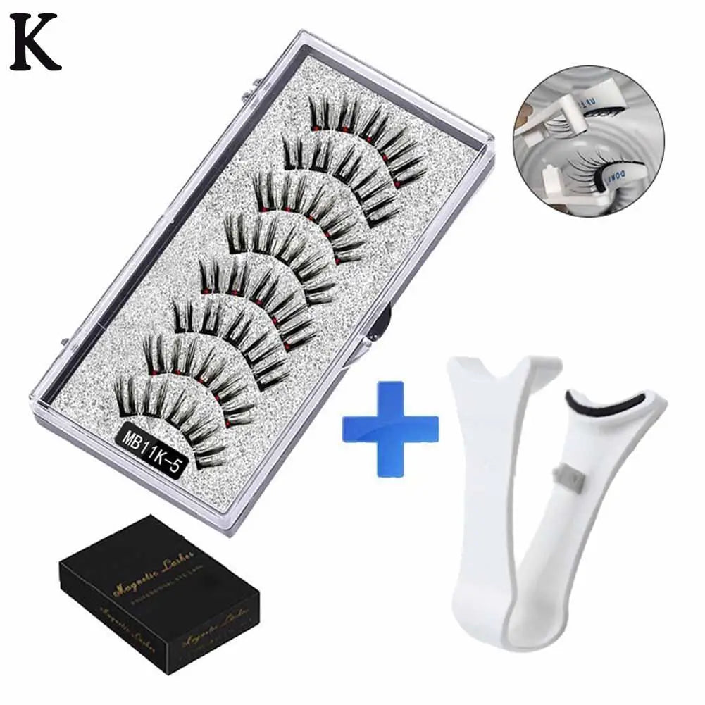 Natural Magnetic 3D Eyelashes by LAQTA with full, voluminous lash design on a neutral background.
