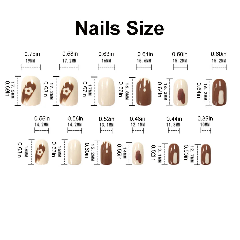 Set of 24 short square-shaped gel nails from LAQTA, showcasing neatly arranged false nail tips for manicures.