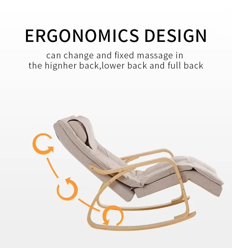 LAQTA ergonomic massage rocker recliner chair with plush upholstery and adjustable reclining feature, ideal for relaxation.