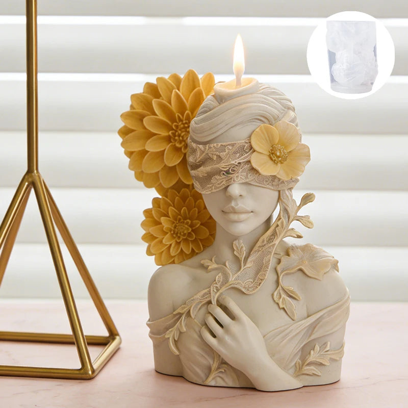 LAQTA Flora Art Candle Mold showing intricate flower-shaped silicone mold for creative candle making.