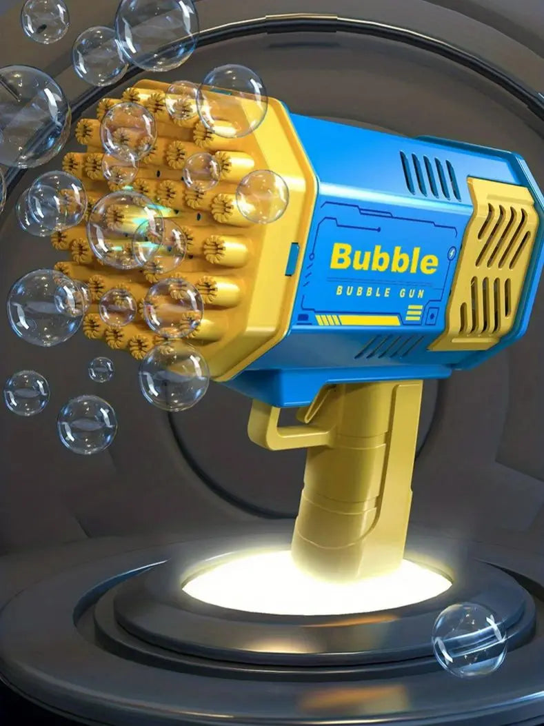 LAQTA fully automatic bubble machine emitting streams of bubbles, ideal for parties and outdoor events.