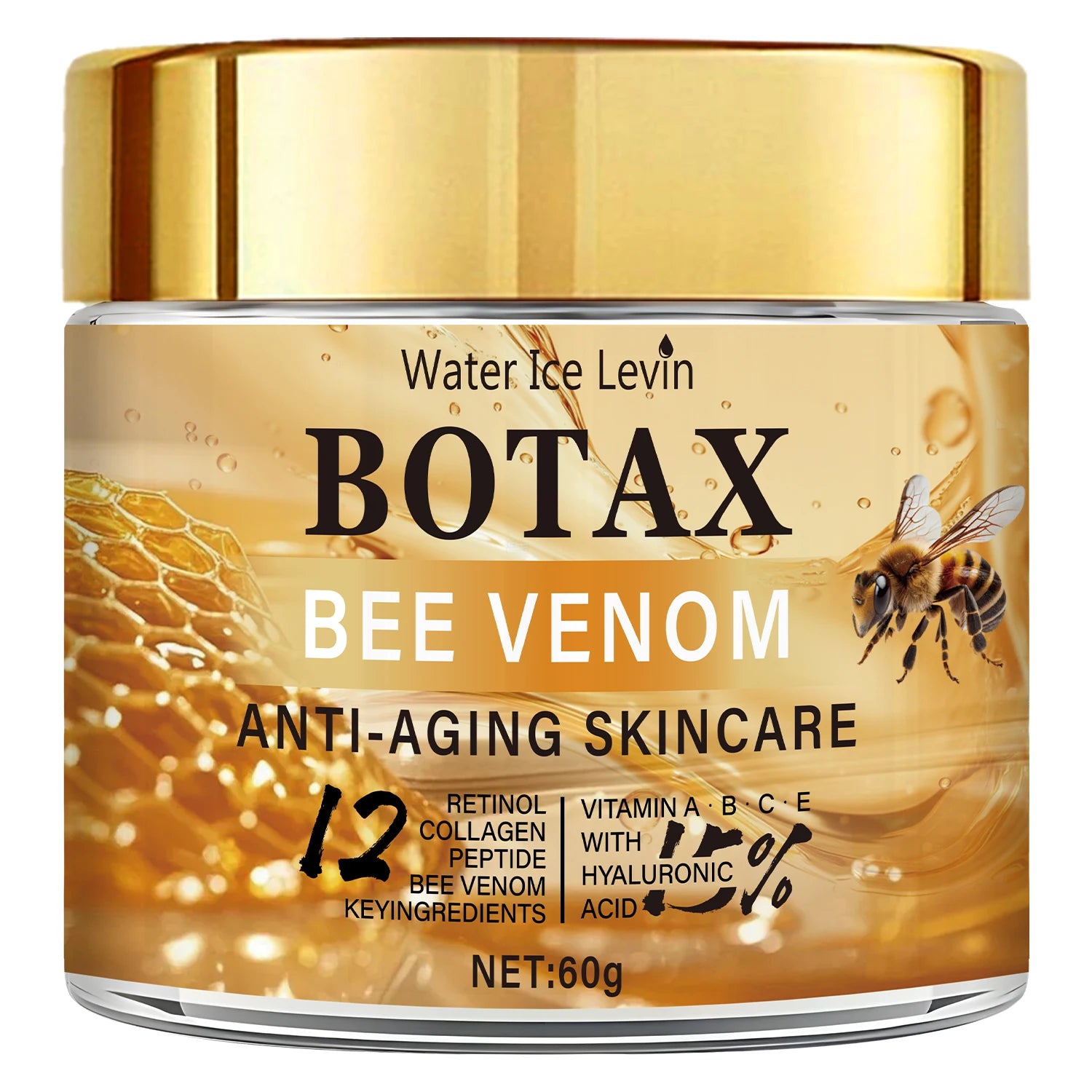 LAQTA Botax Bee Venom Cream jar with black and gold packaging, showcasing the luxurious skincare product.