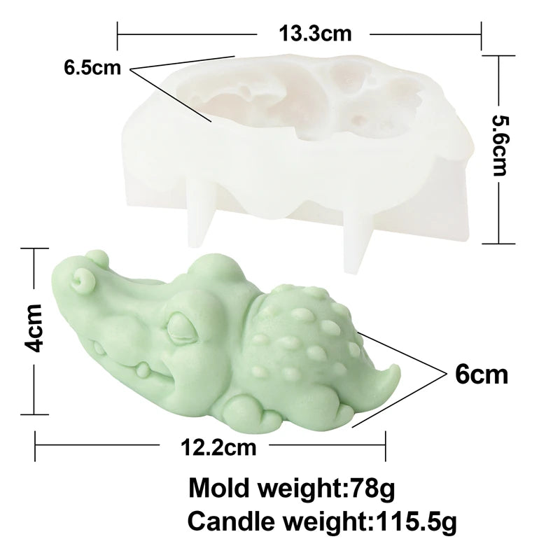 3D elephant silicone candle mold by LAQTA showing detailed elephant shape with textured surface for crafting candles