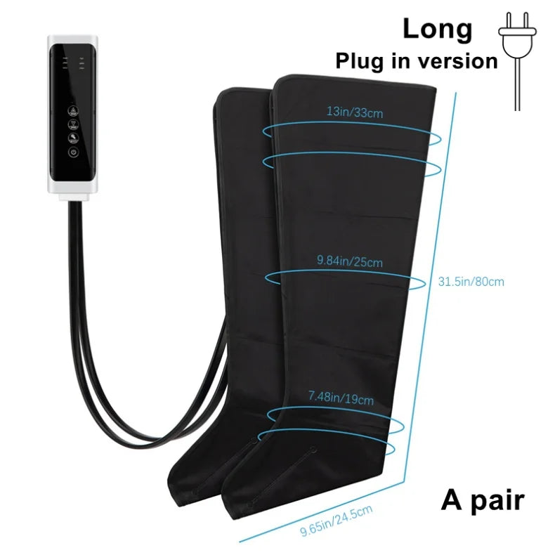 LAQTA electric pneumatic leg massager with adjustable straps and multiple massage nodes for improved circulation and relaxation.
