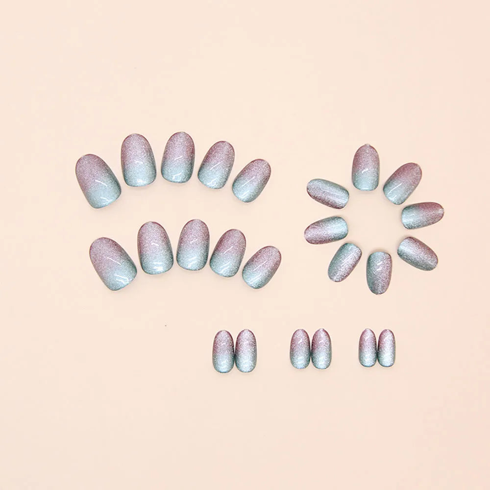 LAQTA short square fake nails with a natural pink and white design, perfect for a stylish, elegant manicure.