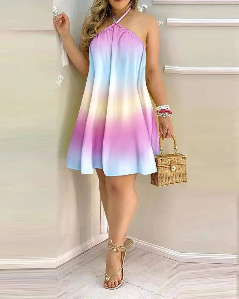 Floral print halter neck top by LAQTA, featuring vibrant flower patterns and a stylish halter neckline.