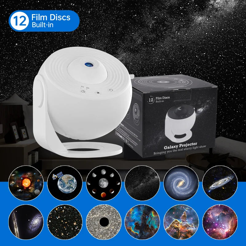 LAQTA Starry Sky Projector with 360° rotation displaying starry night sky on a wall or ceiling.