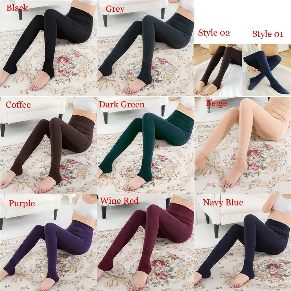 LAQTA fluff-lined stretch pantyhose featuring a cozy, soft interior and sheer, smooth exterior for comfortable wear.