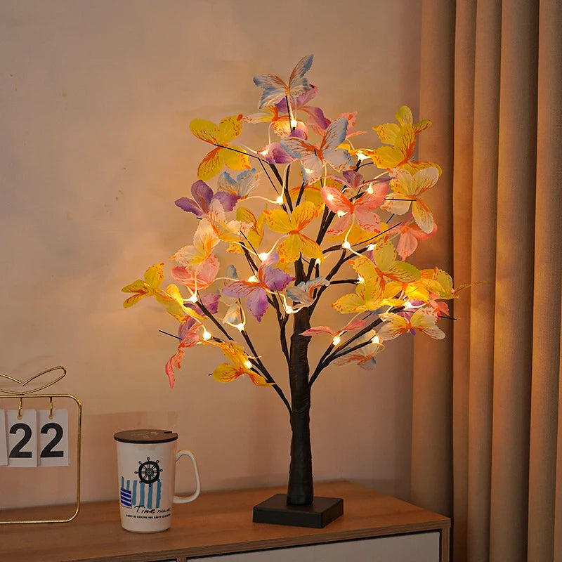 LAQTA Bonsai Tree Lights with delicate LED string lights wrapped around miniature bonsai branches, creating a charming decorative display.