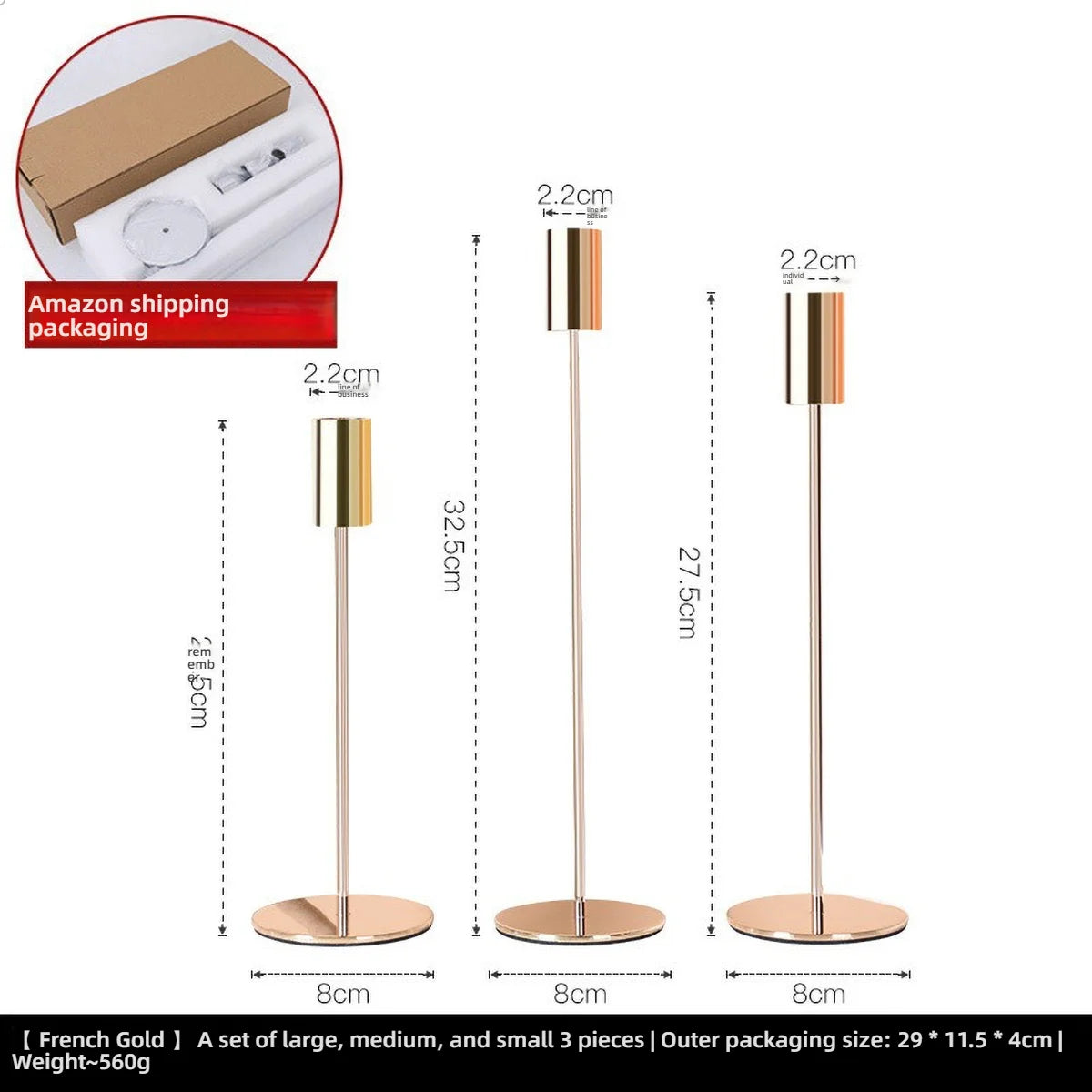 Elegant gold candlestick holder by LAQTA with a sleek design, suitable for decorative display and ambient lighting.