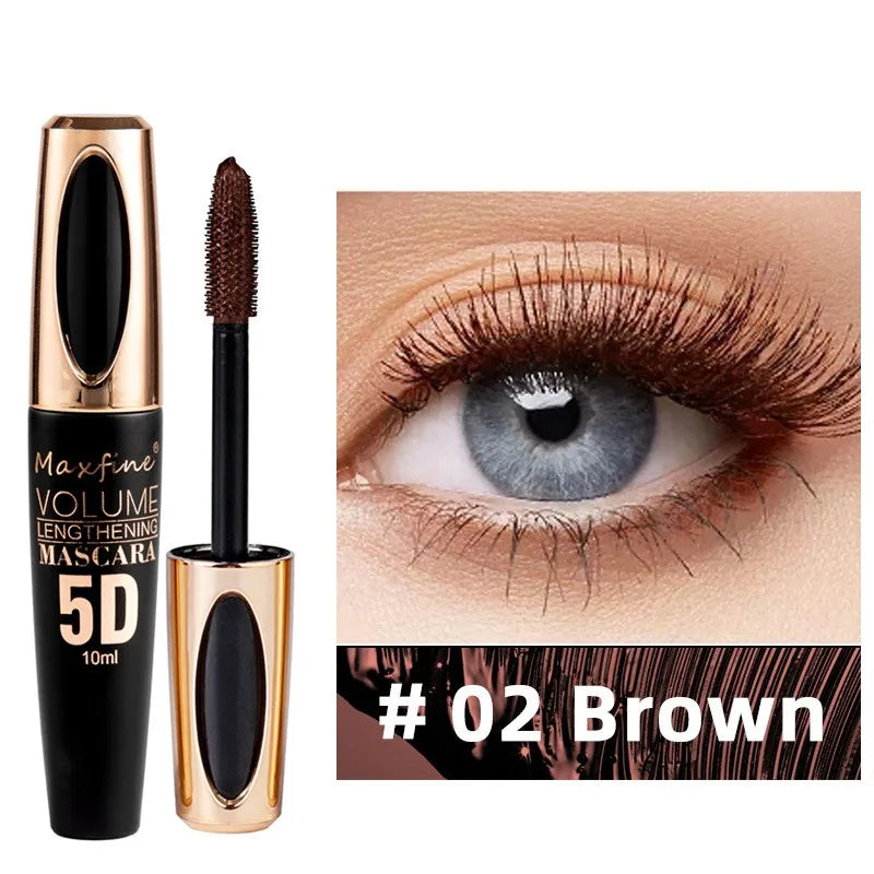 LAQTA 5D Silk Mascara with Big Eyes showing the mascara wand and applicator for creating voluminous, long-lasting eyelashes