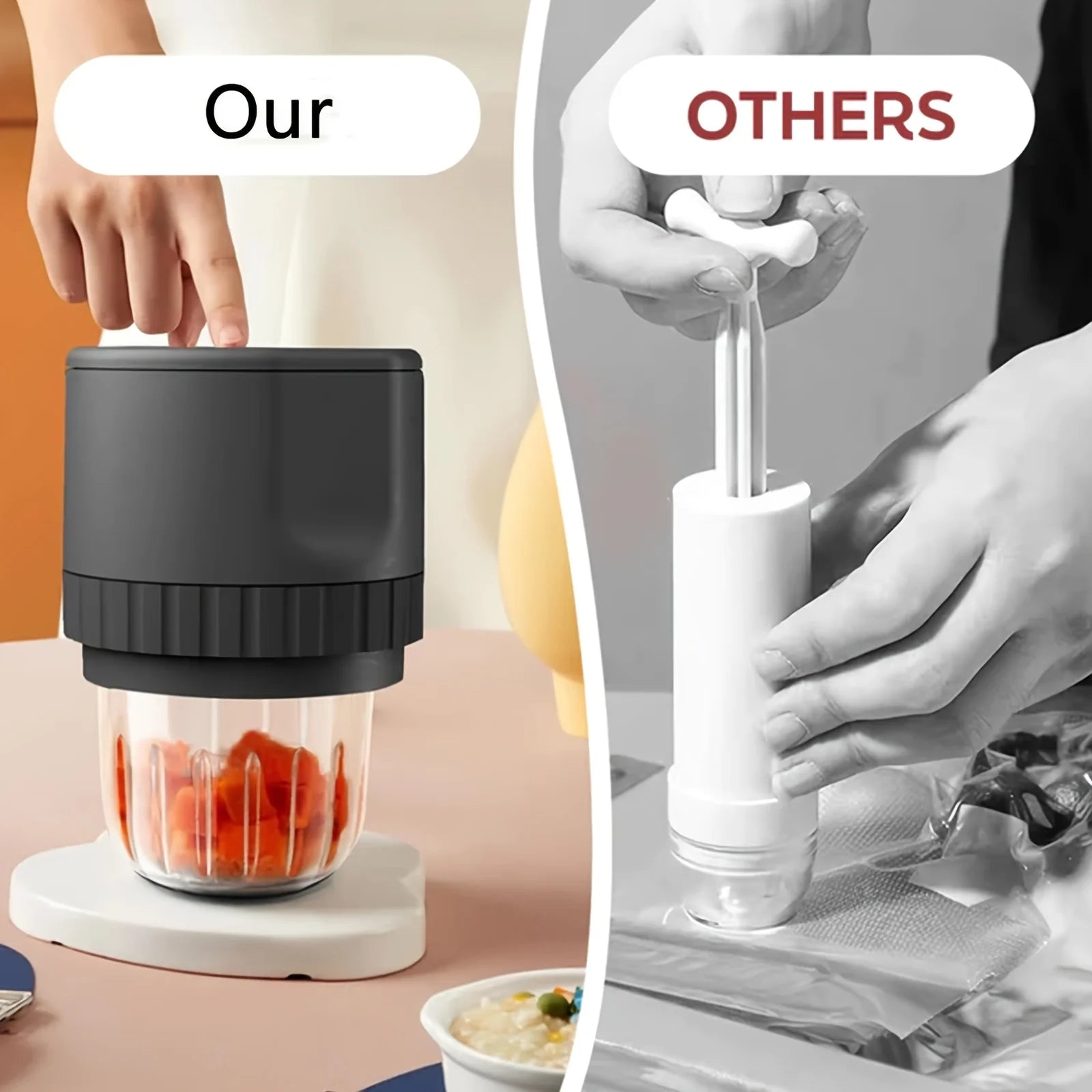 Semi-automatic can sealer by LAQTA with stainless steel body and ergonomic handle for efficient can sealing.