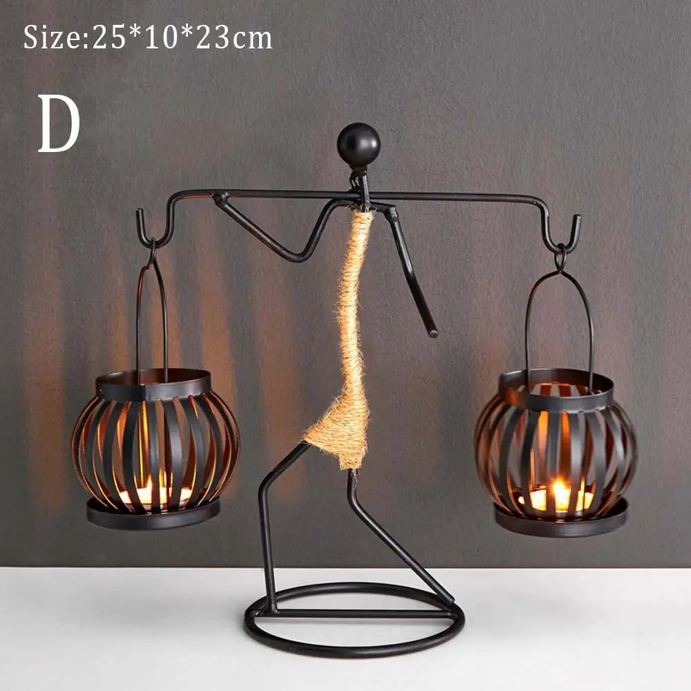 Nordic metal candlestick by LAQTA featuring a sleek, minimalist design suitable for decorative or functional candle lighting.