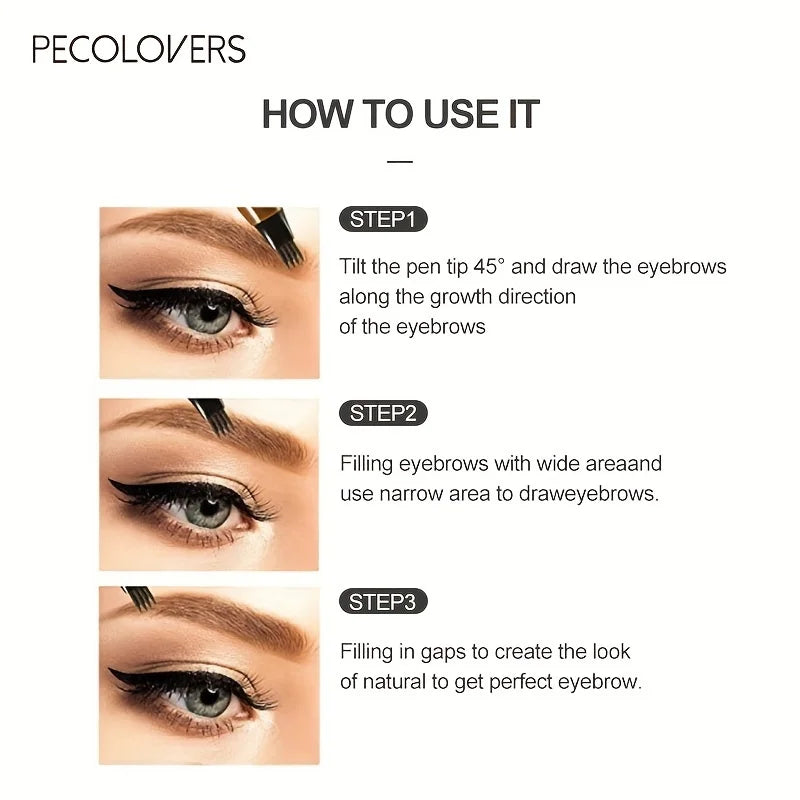 LAQTA eyebrow pen with 6 color options, featuring a precise tip for natural-looking eyebrow defining and shaping.