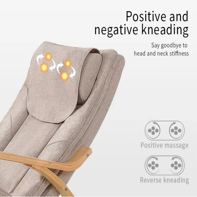 LAQTA ergonomic massage rocker recliner chair with padded armrests and plush upholstery, ideal for relaxing and lumbar support