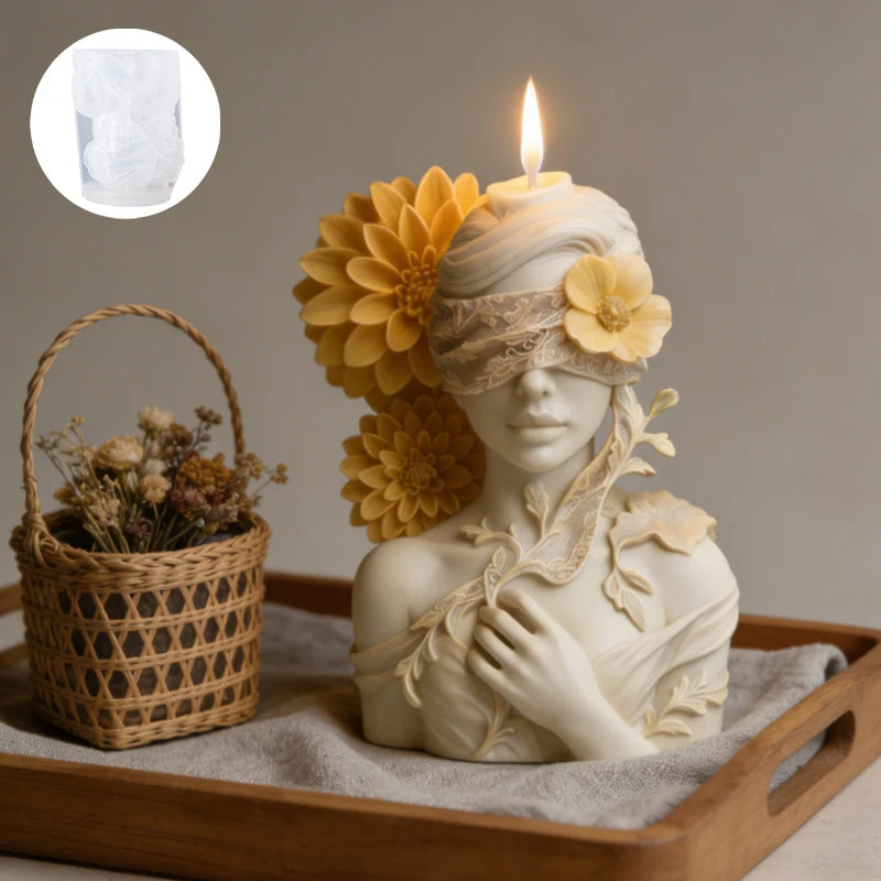 LAQTA Flora Art Candle Mold featuring detailed floral designs for creating decorative candles.