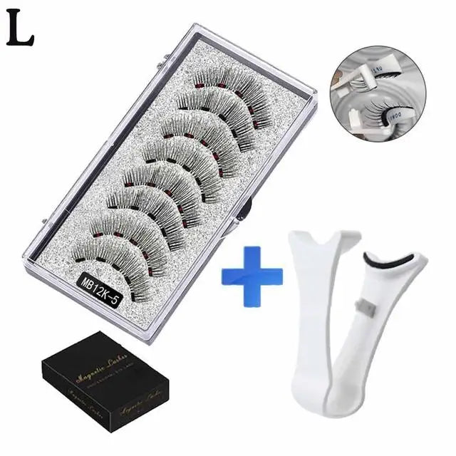 Natural Magnetic 3D Eyelashes by LAQTA with sleek black design and realistic lash layers for a dramatic, lightweight look.