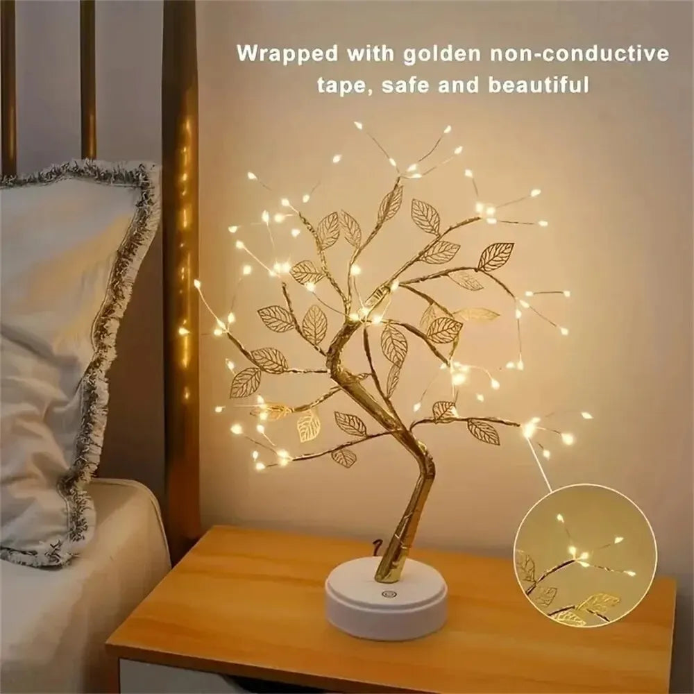 LED Rose Leaf Table Lamp by LAQTA featuring illuminated rose and leaf design on a sleek base.