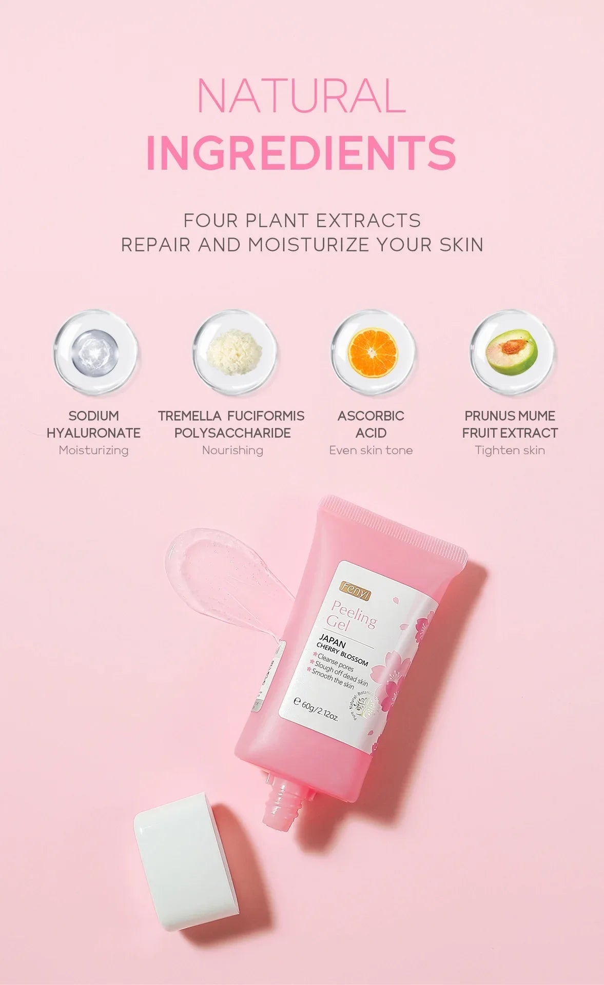 LAQTA Face Deep Cleaning Exfoliating Gel with natural ingredients, showing the gel's texture and packaging.