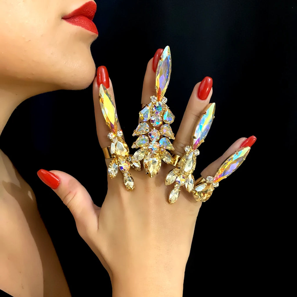 Elegant LAQTA Luxury AB Crystal Necklace showcasing sparkling multi-colored crystals on a fine chain.