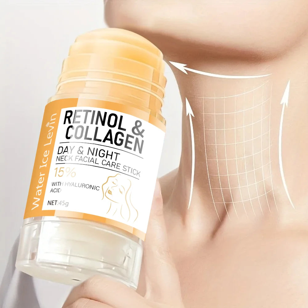 LAQTA Retinol and Collagen Facial Neck Cream jar showing smooth cream texture and elegant packaging for youthful skin care.