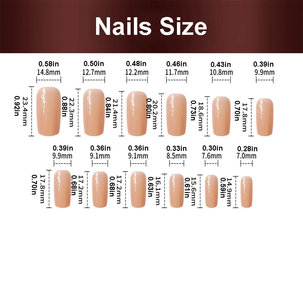 Set of 24 short square-shaped acrylic nails by LAQTA, featuring a stylish and modern nail design for professional or personal use.