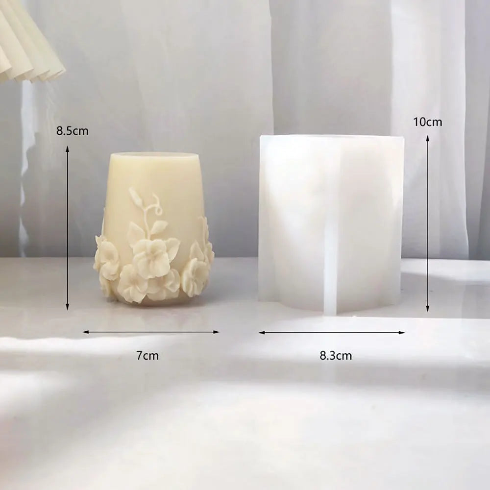 LAQTA rattan flowers silicone candle mold showing detailed floral design for homemade candles.