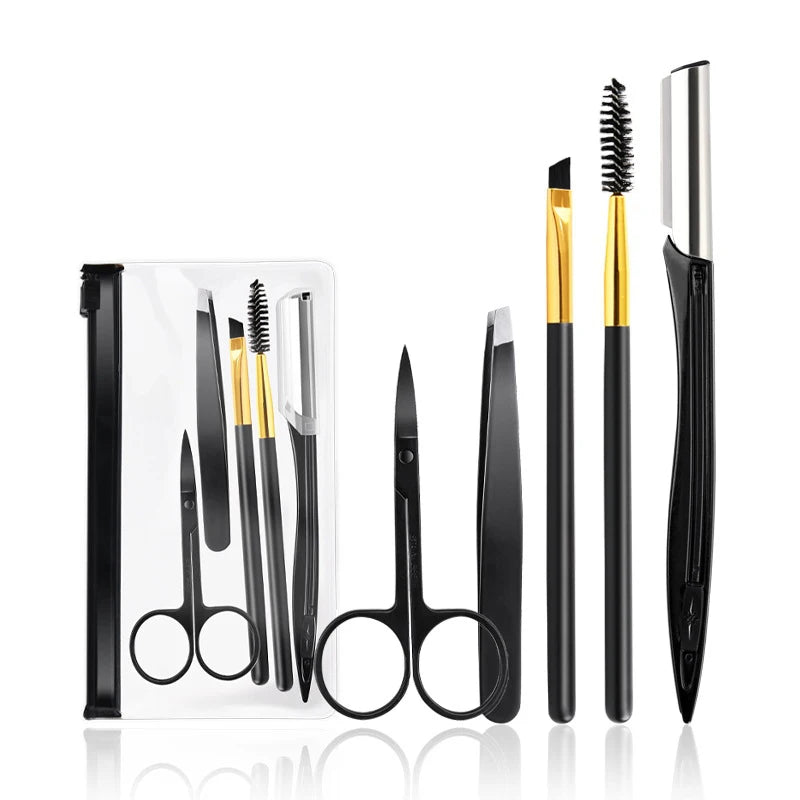 LAQTA eyebrow trimmer set with precision grooming tools and attachments for shaping and detailing eyebrows.