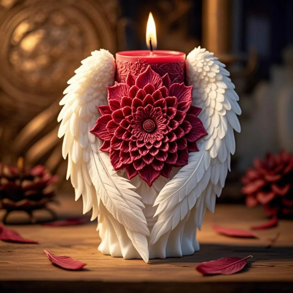 LAQTA 3D Wings Flower fragrance candle silicone mold showing detailed flower and wing designs for creative candle making
