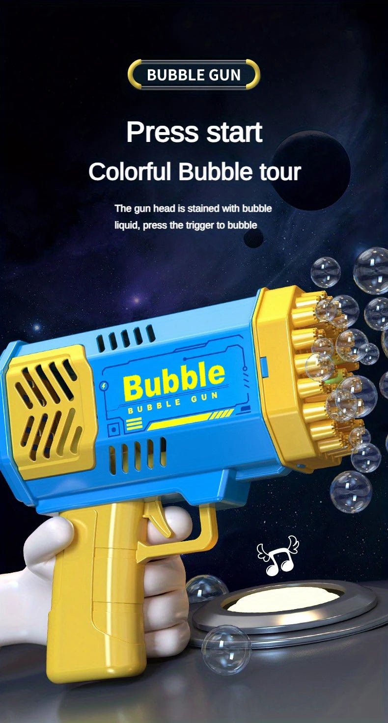 LAQTA fully automatic bubble machine producing colorful bubbles, ideal for parties and outdoor events.