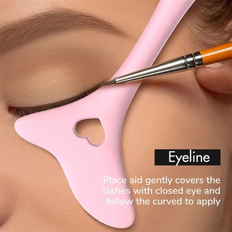 LAQTA multi-functional eyeliner stencil with wing tips, showing precise guide for perfect winged eyeliner application.