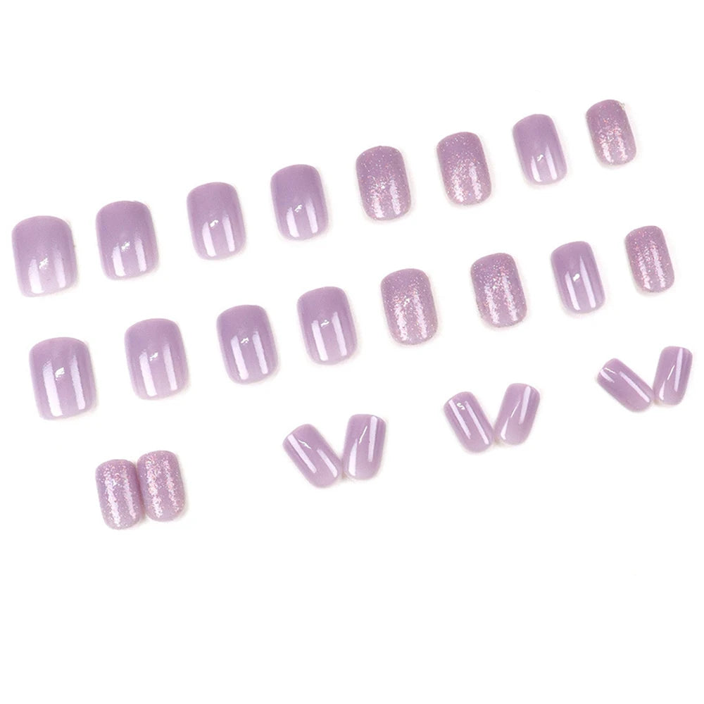 Short square fake nails by LAQTA with a sleek, natural finish perfect for stylish, temporary manicures.