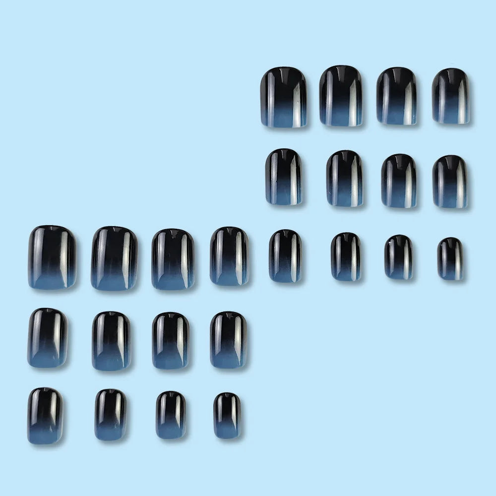 LAQTA short square fake nails with a natural finish, showcasing smooth, neatly shaped artificial nails for elegant manicures.