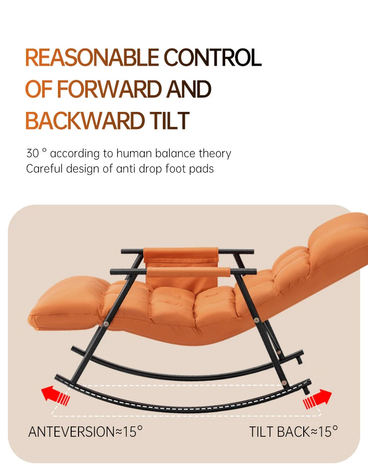 LAQTA Smart Leisure Rocking Massage Chair with padded upholstery and built-in massage rollers for relaxing comfort.