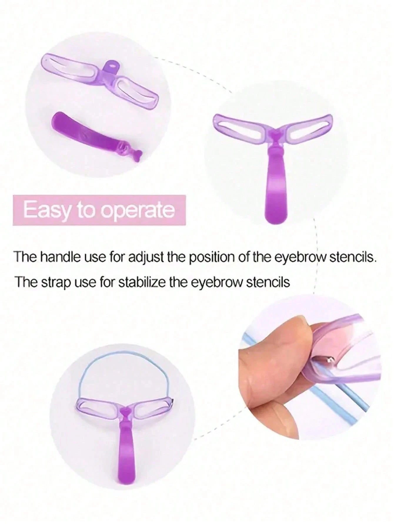 Set of 8 reusable LAQTA eyebrow stencils featuring various shapes for easy, precise eyebrow shaping and styling.