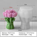 Silicone mold featuring tulip flower shapes from LAQTA for creating realistic floral decorations and crafts.