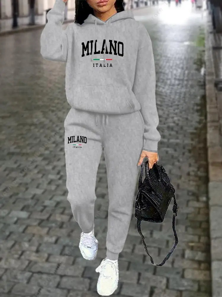 LAQTA MILANO pants set featuring a stylish matching top and pants in a modern design, perfect for casual or lounge wear.