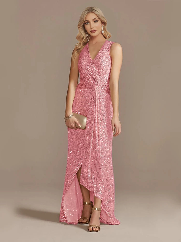 Elegant LAQTA evening dress with a flowing silhouette and intricate detailing, perfect for formal occasions.