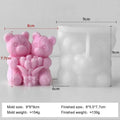 Silicone candle mold shaped like a love rose bear from LAQTA, showing detailed heart and bear design for crafting candles.