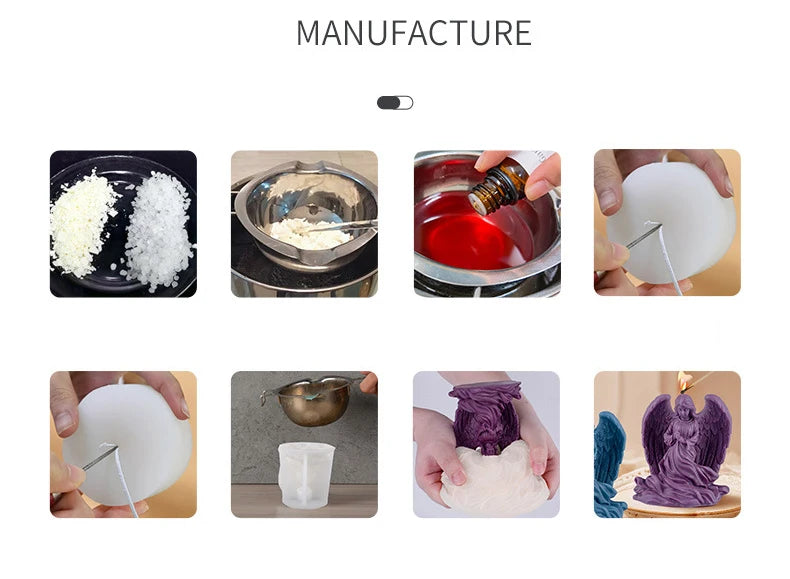 Silicone mold for spherical floral moon-shaped candles, designed by LAQTA, with detailed floral patterns for decorative candle making.