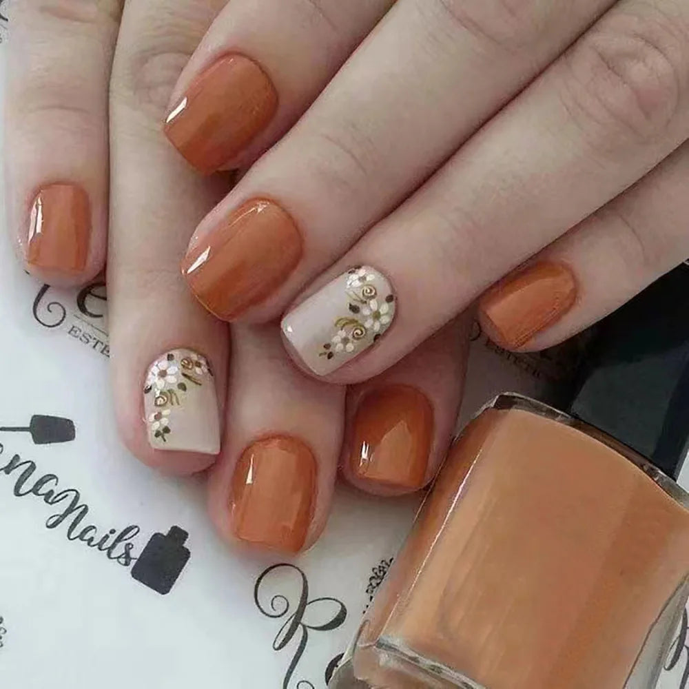 Short square fake nails by LAQTA featuring a sleek, modern design perfect for stylish, temporary nail enhancements.