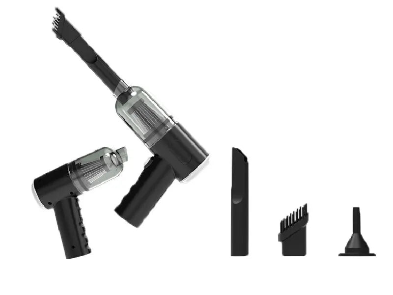 LAQTA wireless car vacuum cleaner with compact design and attachments for cleaning car interiors effectively.
