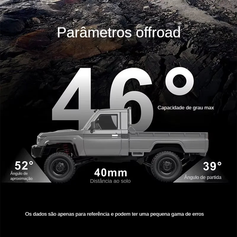 LAQTA 4WD Off-Road Pickup Truck toy with rugged design and large tires, suitable for outdoor play and adventure.