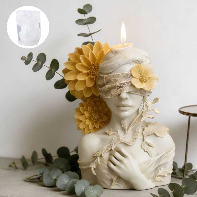 LAQTA Flora Art Candle Mold with intricate floral design for creating decorative candles