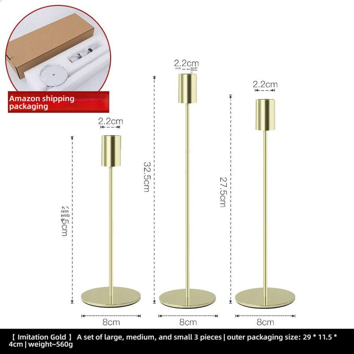 Elegant gold candlestick holder from LAQTA with a sleek design, perfect for decorative and ambient lighting.