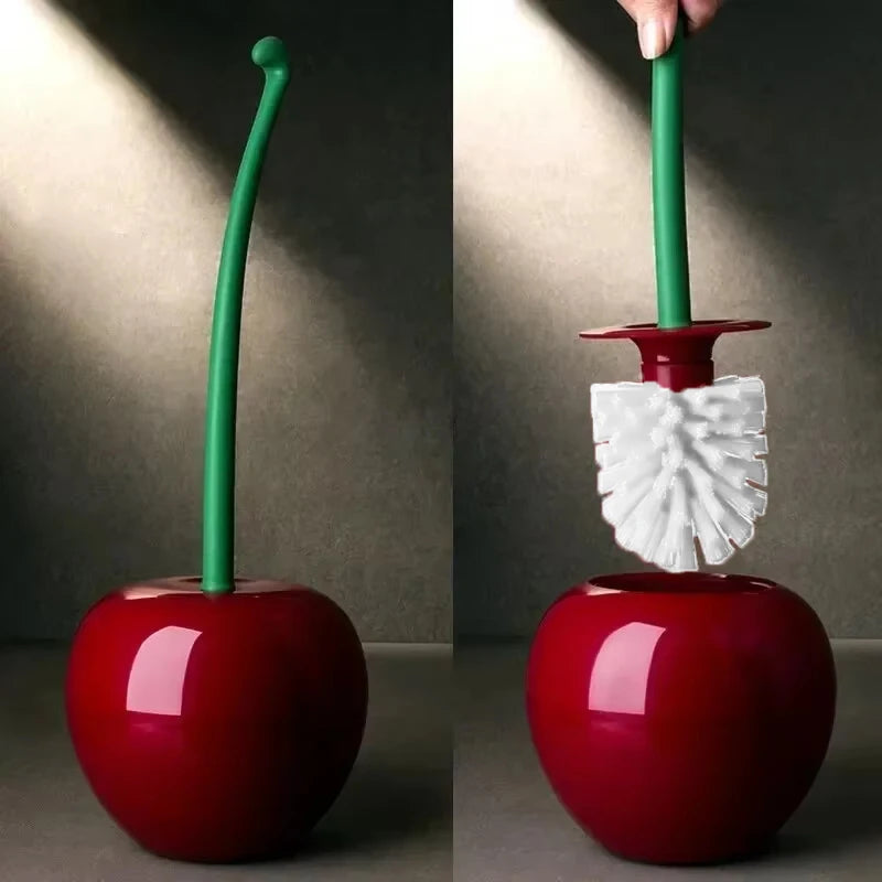 Red toilet brush from LAQTA with a long handle and sturdy bristles, designed for cleaning toilets effectively.
