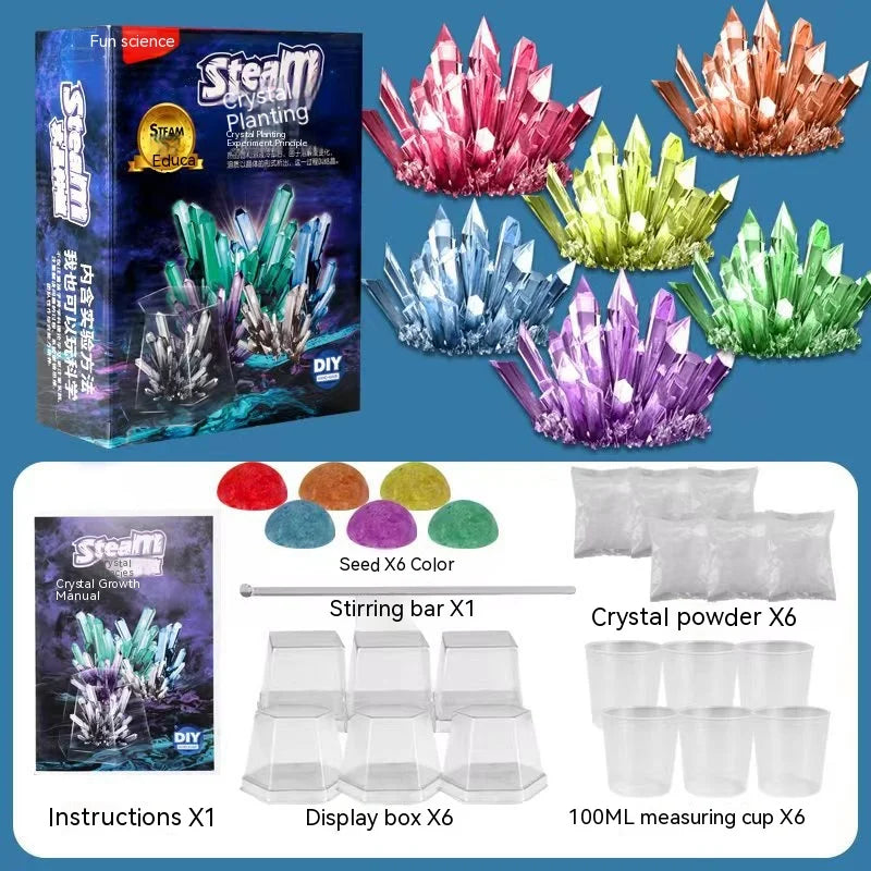 LAQTA Technology Toy Crystal Planting DIY kit with colorful crystals and tools for fun, creative craft activity.